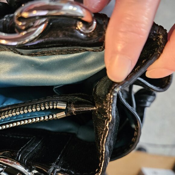 Coach Black Pantent Leather Handbag lots of pockets comes with Dust Bag - Picture 16 of 16